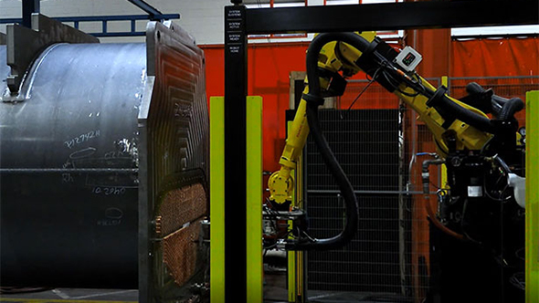 Robotic tube rolling system at Trane
